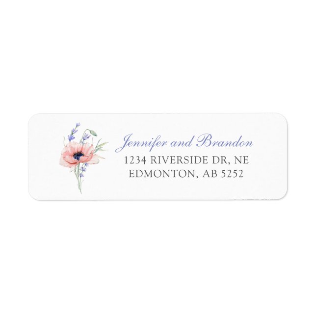 Étiquette Libellé d'adresse de retour Floral Custom Wedding (Devant)