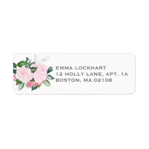 Étiquette Libellé de l'adresse de retour Floral Blooms