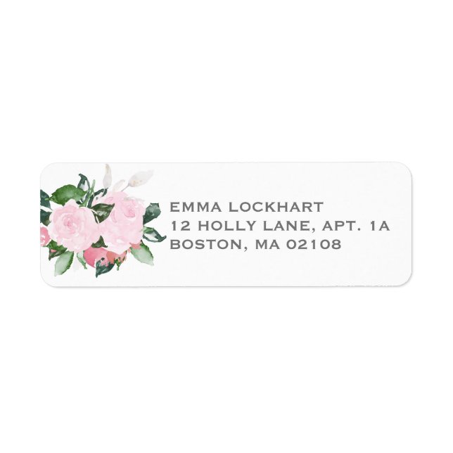 Étiquette Libellé de l'adresse de retour Floral Blooms (Devant)