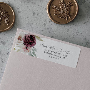Étiquette Libellé de l'adresse de retour Floral Romance