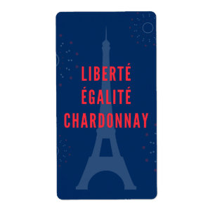Étiquette Liberté Égalité Chardonnay Funny Tour Eiffel