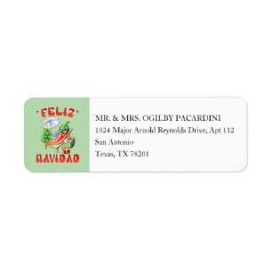Étiquette Light Green Feliz Navidad Chili Modifier votre adr
