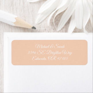 Étiquette Light Pastel Peach Elegant Adresse de retour
