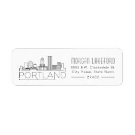 Étiquette Ligne Skyline stylisée Portland |