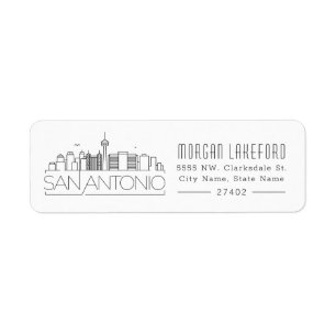 Étiquette Ligne Skyline Stylisée San Antonio