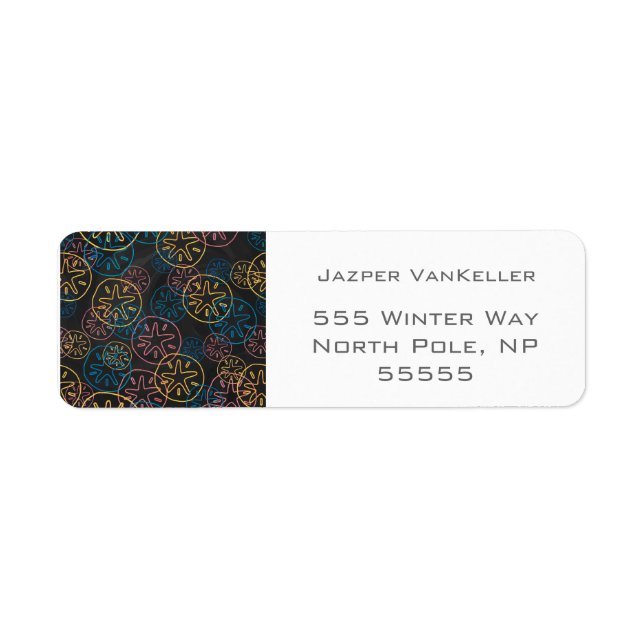 Étiquette Lignes de Dollar de Sable Rouge Jaune Bleu (Devant)