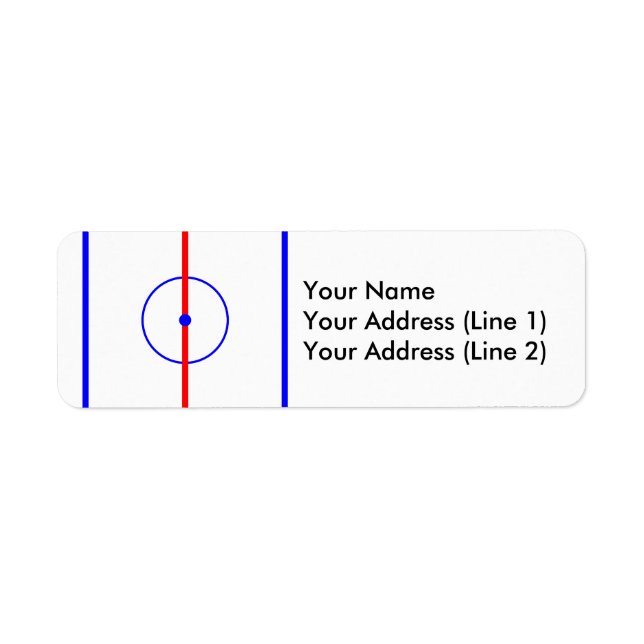 Étiquette Lignes glaciaires et bleues du Centre de hockey (Devant)