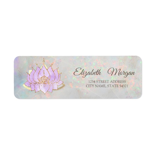 Étiquette Lilac Lotus en or glamour Optique holographique (Devant)