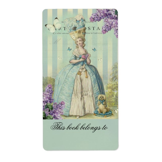 Étiquette Lilas au printemps, bibliothèque (Devant)