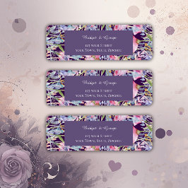 Étiquette lilas romantique couleur fleur sauvage verdure
