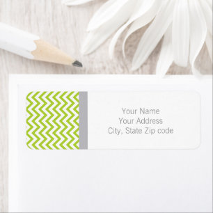 Étiquette Lime Green Chevron Adresse de retour