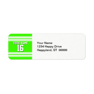 Étiquette Lime Green White Team Jersey Numéro personnalisé N