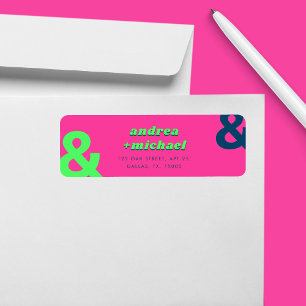 Étiquette Lime rose rétro Turquoise Super Ampersand les anné