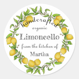 Étiquette limoncello citron d'aquarelle