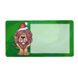 Étiquette Lion Christmas on Green