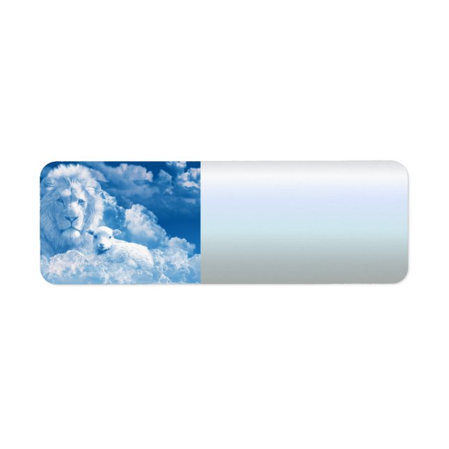 Étiquette Lion et agneau dans les nuages (Devant)