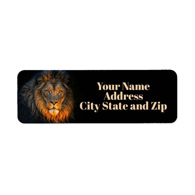 Étiquette Lion Leo Return Address Labels (Devant)