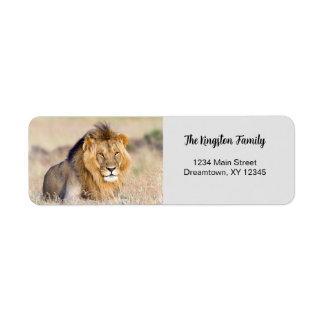 Étiquette Lion photo personnalisée Adresse de retour Label