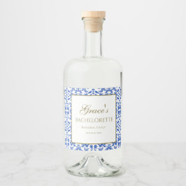 Étiquette Liqueur italien bleu et blanc Bacheloret