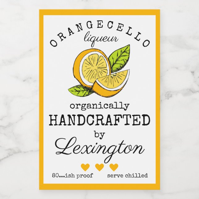 Étiquette Liqueur Orangecello Pour Une Petite Bout (Étiquettes simples)