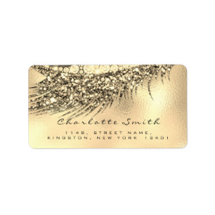 Étiquette Liquides de maquillage Adresse de retour Gold Name