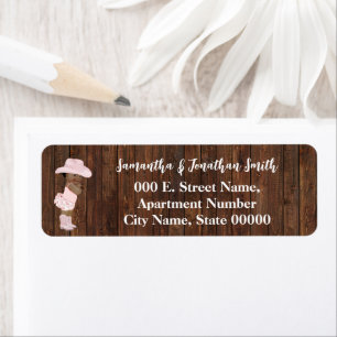 Étiquette Little AA Cowgirl Baby shower Adresse de retour
