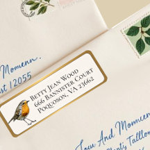 Little Bird Custom Adresse de retour GOLD Border