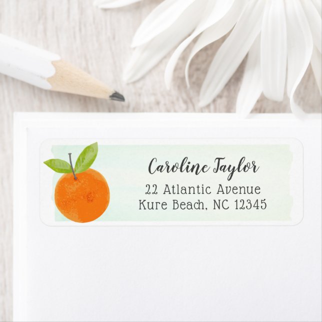 Étiquette Little Cutie Orange Clementine Adresse du Baby sho (En situation)