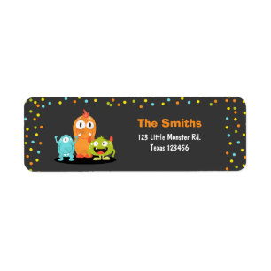 Étiquette Little Monster Adresse de retour Label Confetti Cu
