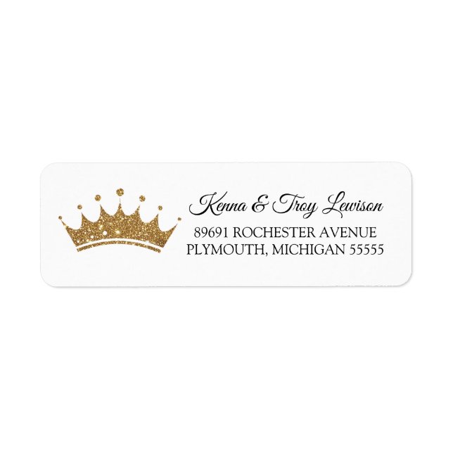 Étiquette Little Royal Crown Prince ou Princesse Adresse (Devant)