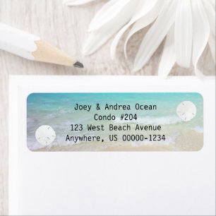 Étiquette Little Sand Dollars Ocean Background