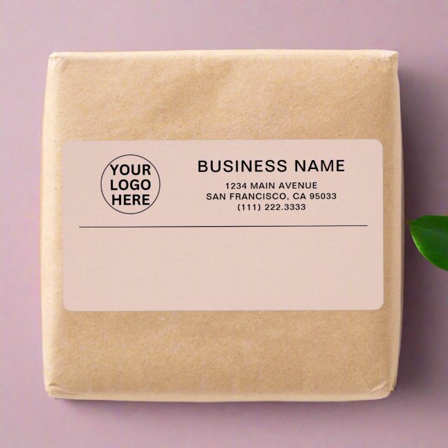 Étiquette Livraison du logo commercial Blush Pink personnali (Créateur téléchargé)