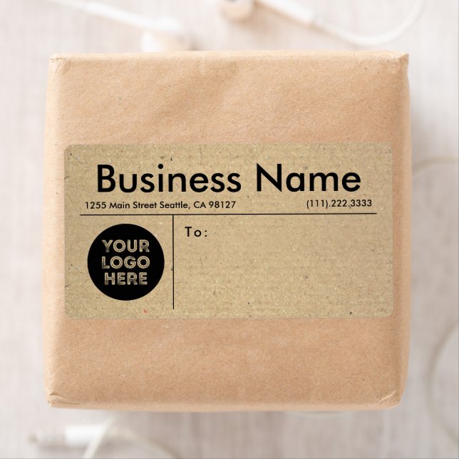 Étiquette Livraison simple Rustique moderne Kraft Business L (En situation)