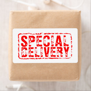 Étiquette Livraison spéciale expédition par timbre postal