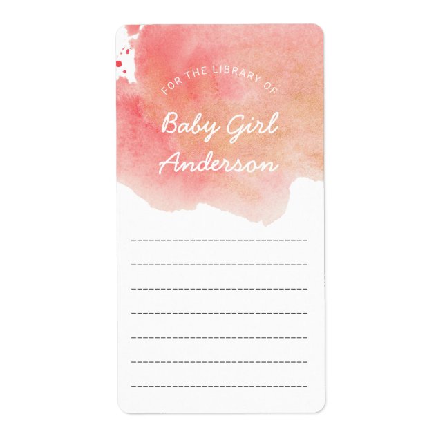 Étiquette Livre baby shower fille Pink Gold (Devant)