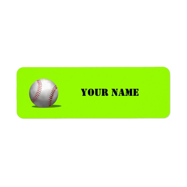 Étiquette Livre de l'école de baseball vert sportif (Devant)