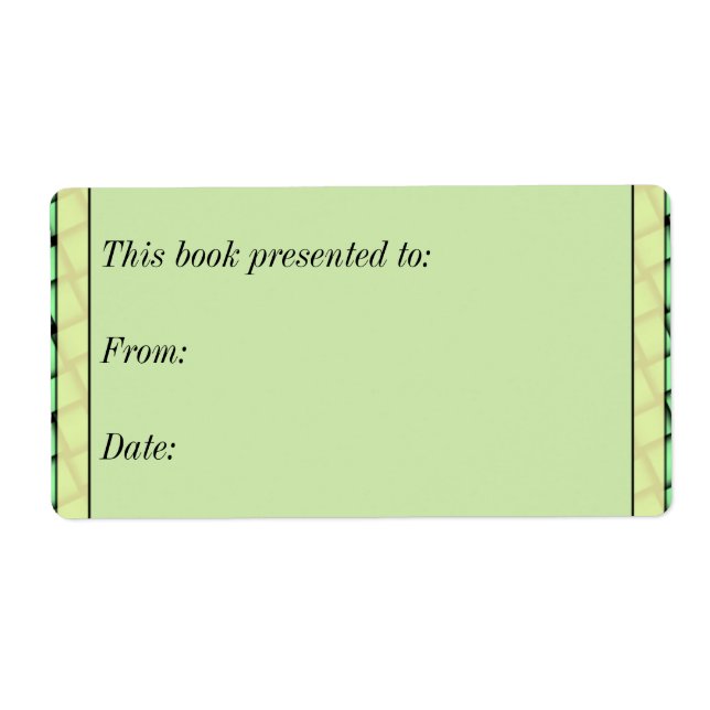 Étiquette Livre de tissage vert cadeau (Devant)