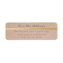 Étiquette Livre naturel Kraft Blanc Nouvelle adresse RSVP
