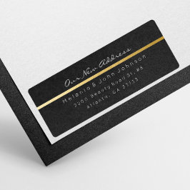 Étiquette Livre noir Kraft Blanc Nouvelle adresse RSVP