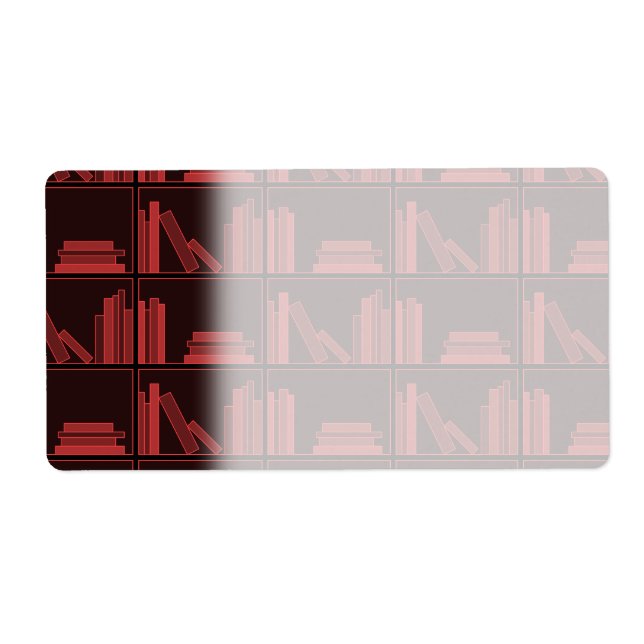 Étiquette Livres sur Shelf. Rouge foncé. (Devant)