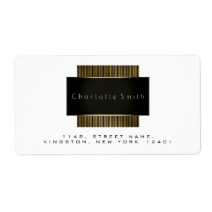 Étiquette Logo Black White Gold Adresse de retour Branding1