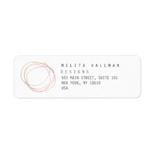 Étiquette Logo de gravure minimaliste du concepteur en or Ro