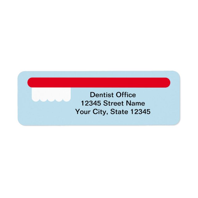 Étiquette Logo de la brosse à dents rouge adresse de retour  (Devant)