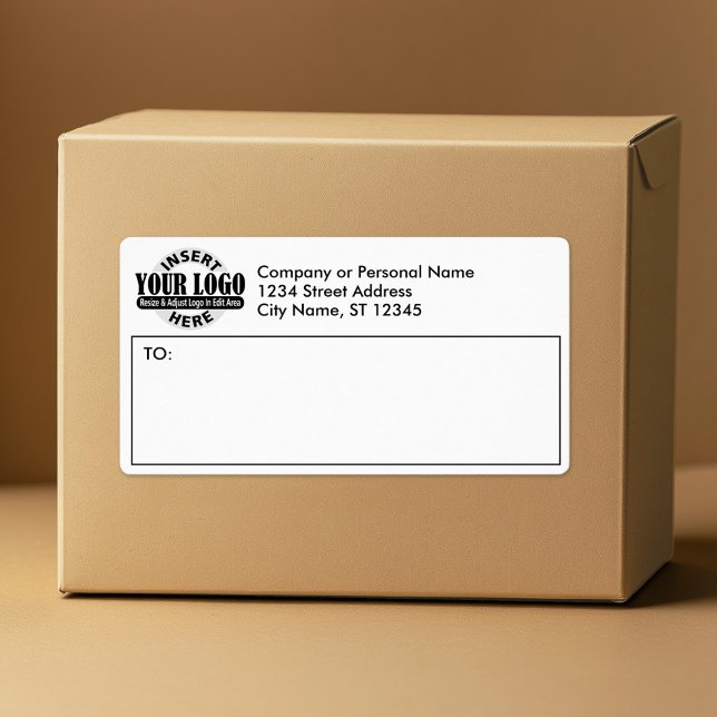Étiquette Logo de l'entreprise - Adresse de retour - Expédit (Custom Shipping Label with Business Logo and Return Address)