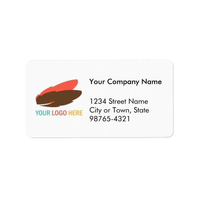 Étiquette Logo de l'entreprise Adresse de retour personnalis (Devant)