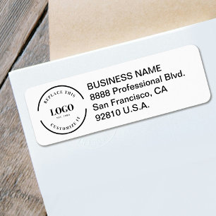 Étiquette Logo de l'entreprise ici Adresse de retour personn