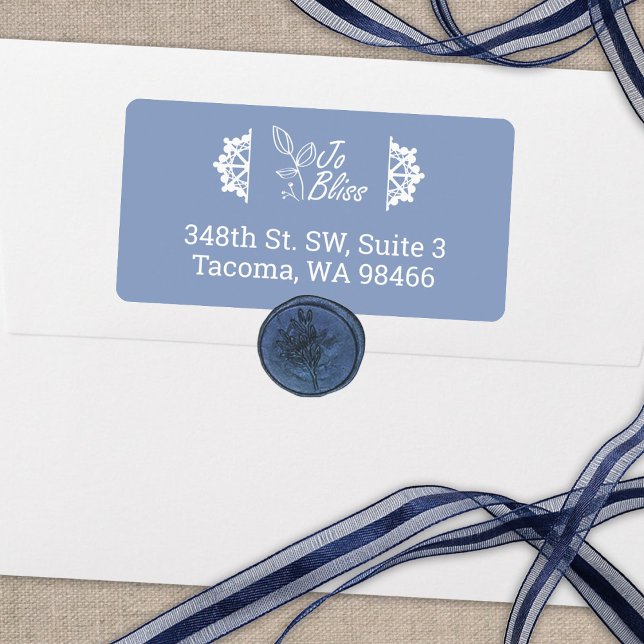 Étiquette Logo de l'entreprise, Winter Light Blue Adresse de (light blue winter snowflakes, business logo address labels for company Christmas greeting cards)