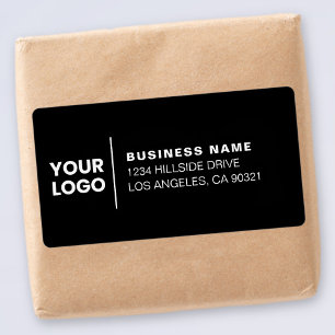 Étiquette Logo d'entreprise moderne Black & White Adresse de