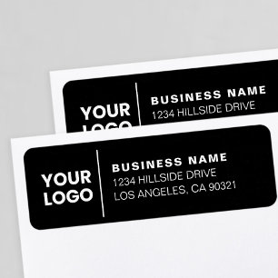 Étiquette Logo d'entreprise moderne Black & White Adresse de