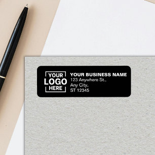 Étiquette Logo d'entreprise personnalisé Black Company Adres